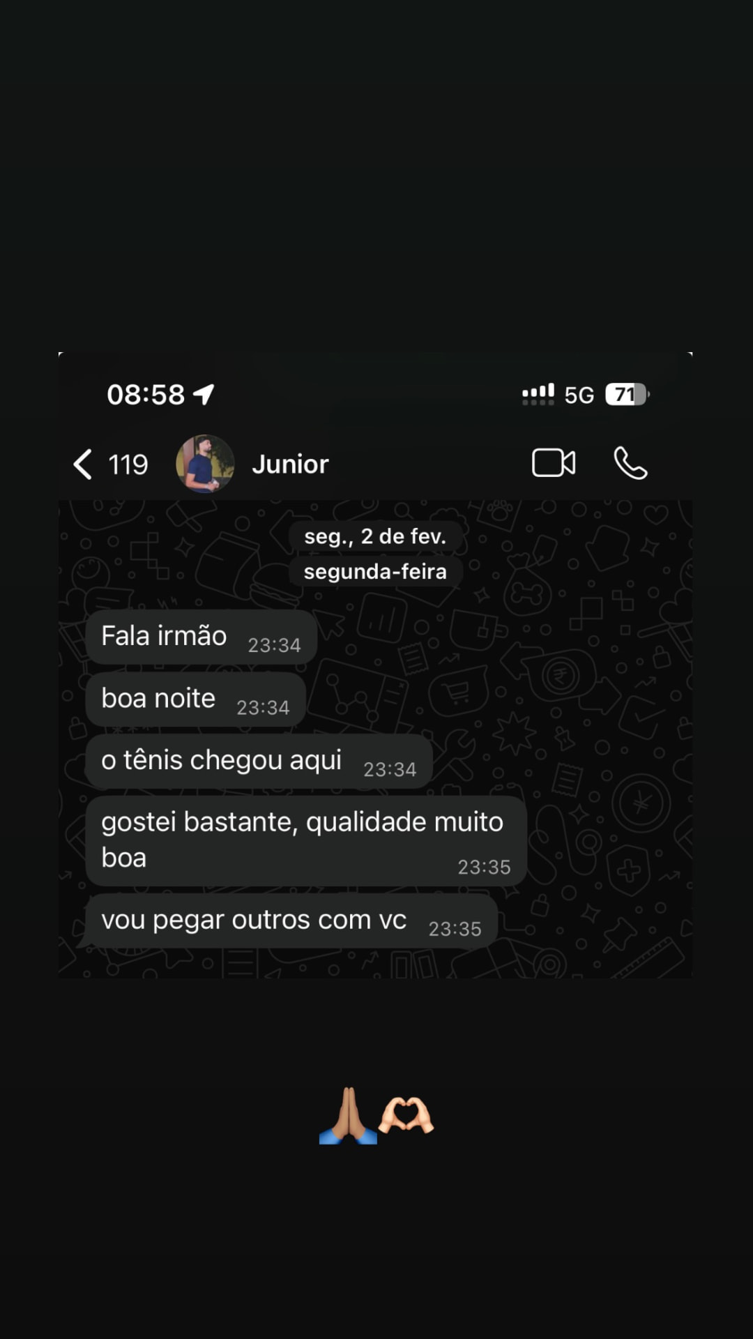 Feedback de cliente 7 da Abelha Imports