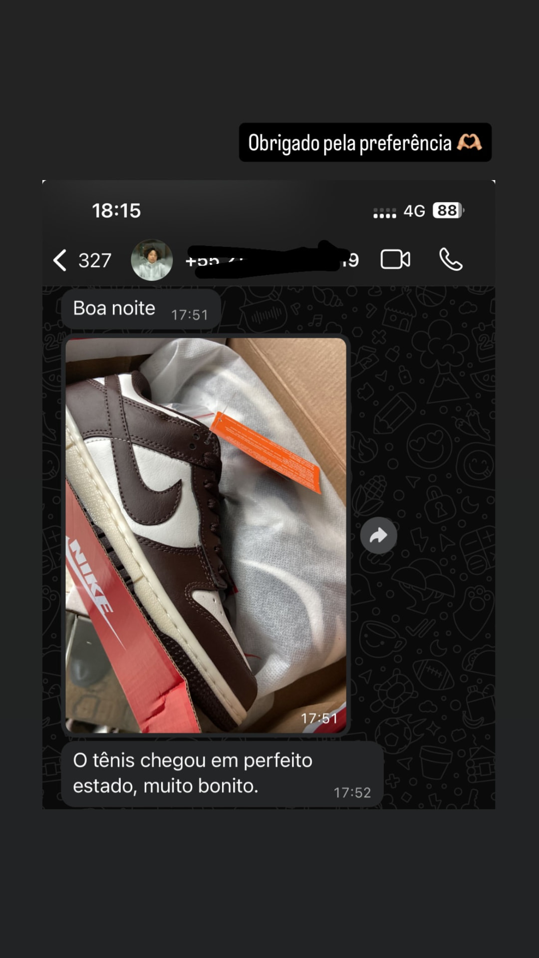 Feedback de cliente 4 da Abelha Imports